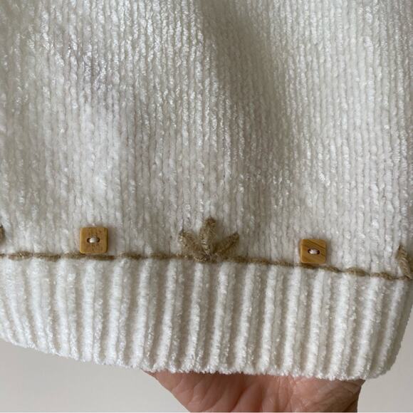 VTG Alfred Dunner Chenille Holiday Christmas Tree Sweater Beaded Grannycore XL - Picture 6 of 9